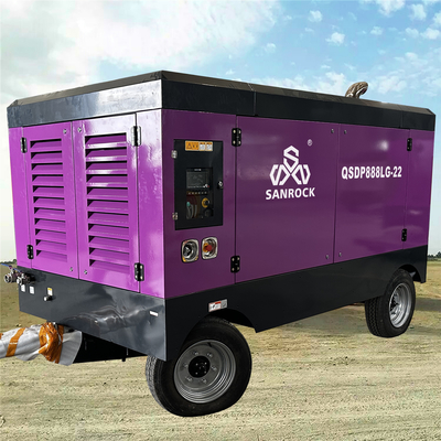 Portable Diesel-Schraubluftkompressor Maschine Hochdruckbergbau
