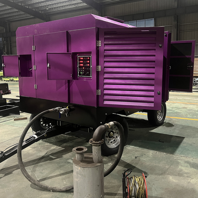 Wasserbohrung und Bergbau Portable Diesel-Schraubluftkompressor mit 2 Rädern