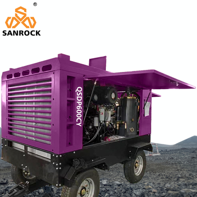 162 kW Dieselmotor Luftkompressor mit Rädern Bergbauschraube Luftkompressor Maschine