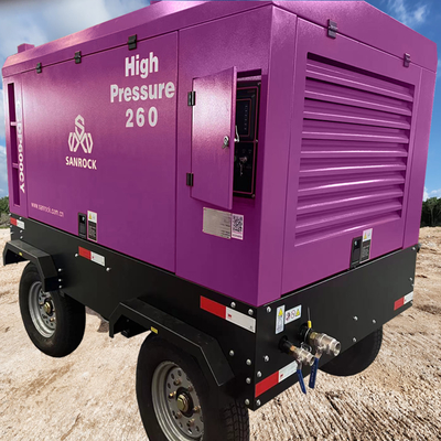 Bergbau Diesel Rotationsschraubluftkompressor Maschine Hochdruck tragbare