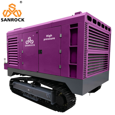 Stahlrad Diesel-Luftkompressor Schraubenbergbau Hochdruck-Schraubenluftkompressor Maschine