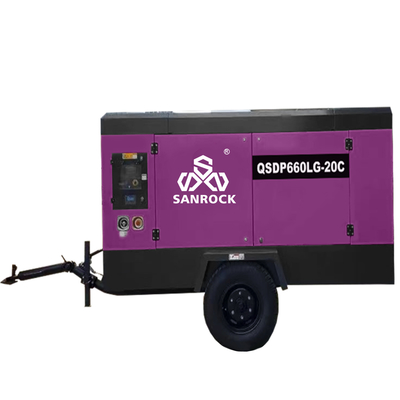 CE 20bar Motorleistung 191KW Tragbare Dieselmotor Rotationsschraubluftkompressor für den Bergbau