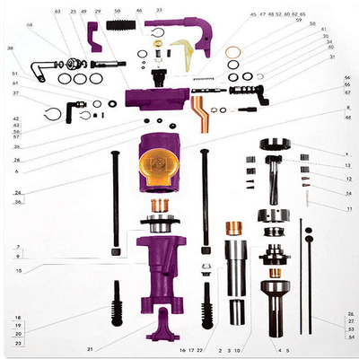 Niedriger Luftverbrauch Portable Mining Pneumatische Felsbohrmaschine Luftbein Jack Hammer Breaker