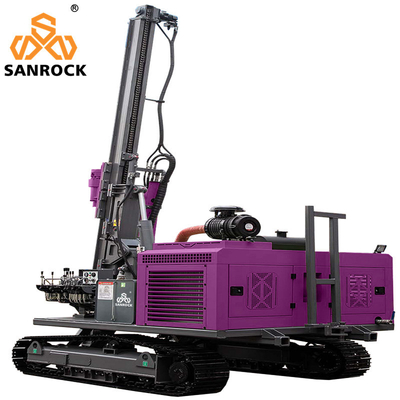 Highway Guardrail Pile Driver Hydraulic Solar Pile Driving Rig mit 1,5m.2m.3m Bohrrohrlänge und 2km/h Fahrgeschwindigkeit