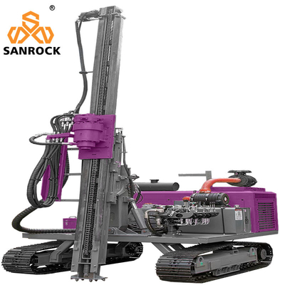 Highway Guardrail Pile Driver Hydraulic Solar Pile Driving Rig mit 1,5m.2m.3m Bohrrohrlänge und 2km/h Fahrgeschwindigkeit