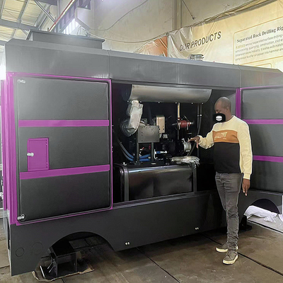 Maschine mit geschmiertem Diesel-Schraubluftkompressor Mobilluftkompressor Geschwindigkeit 1750rpm Rotationsschraubluftkompressor