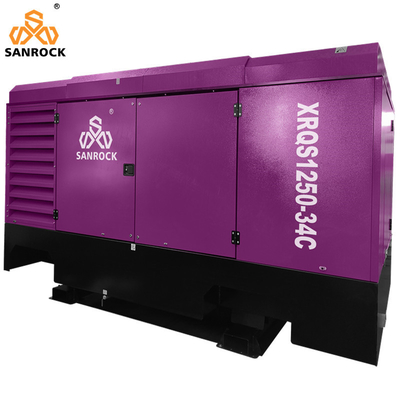 Maschine mit geschmiertem Diesel-Schraubluftkompressor Mobilluftkompressor Geschwindigkeit 1750rpm Rotationsschraubluftkompressor