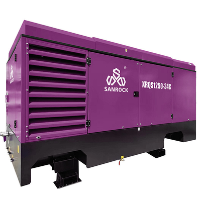 Maschine mit geschmiertem Diesel-Schraubluftkompressor Mobilluftkompressor Geschwindigkeit 1750rpm Rotationsschraubluftkompressor