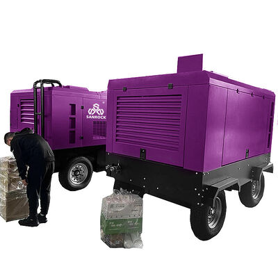 Geräuscharmer  Motor 25 bar tragbarer Diesel-Schraubenkompressor für den Bergbau