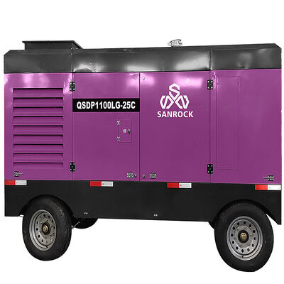 Geräuscharmer  Motor 25 bar tragbarer Diesel-Schraubenkompressor für den Bergbau