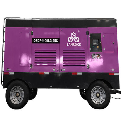 Geräuscharmer  Motor 25 bar tragbarer Diesel-Schraubenkompressor für den Bergbau