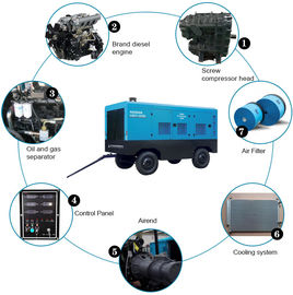 Stangen-Funktions-Druck der vier Rad-Dieselschrauben-Luftkompressor-Energieeinsparungs-10-25